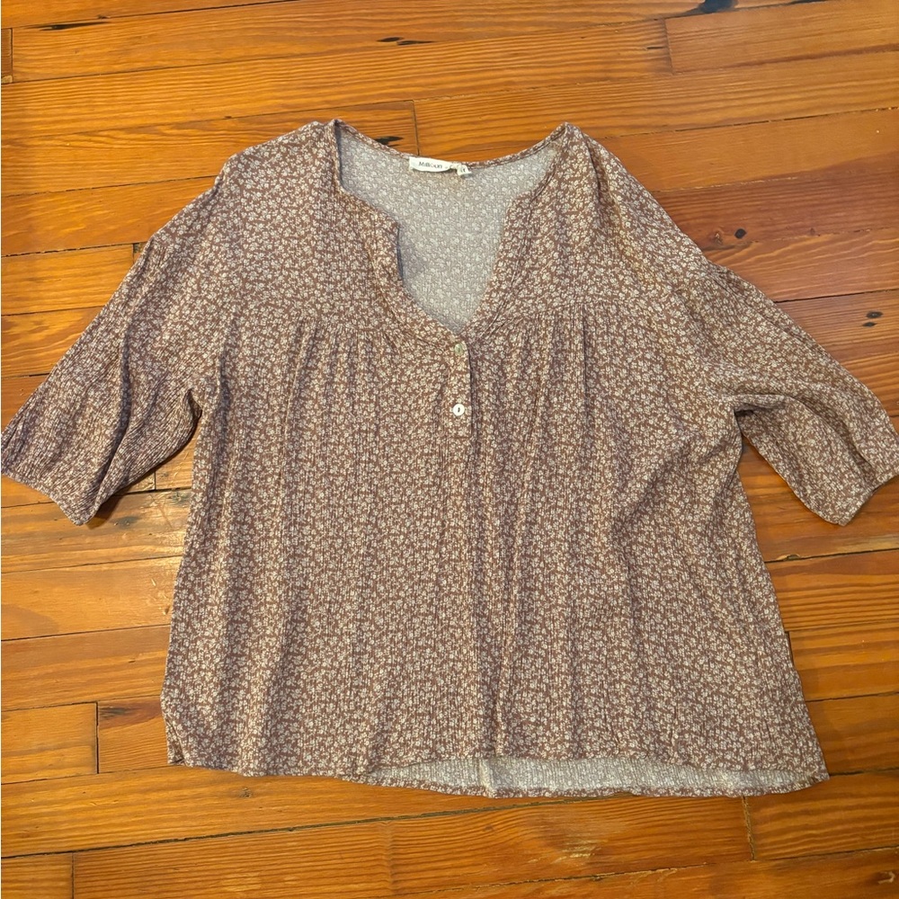 Millibon Brown Floral Blouse